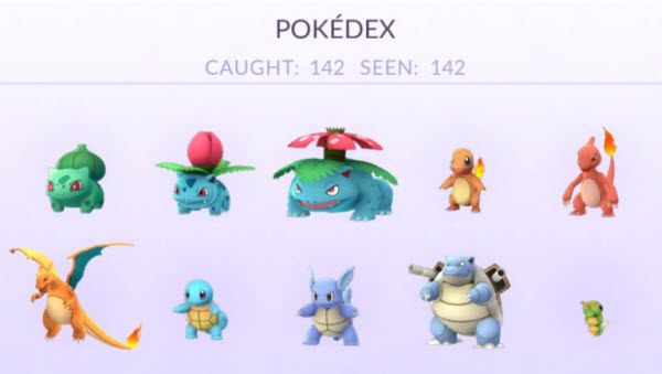 142隻不同的Pokémon