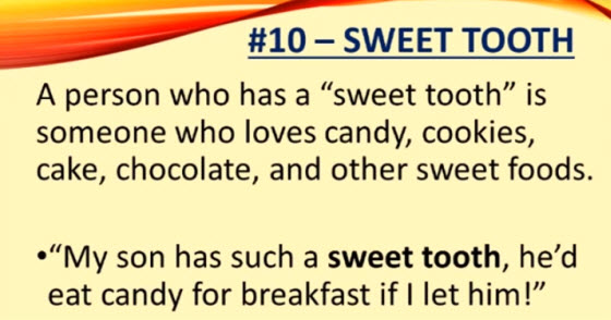 英文片語 - have a sweet tooth