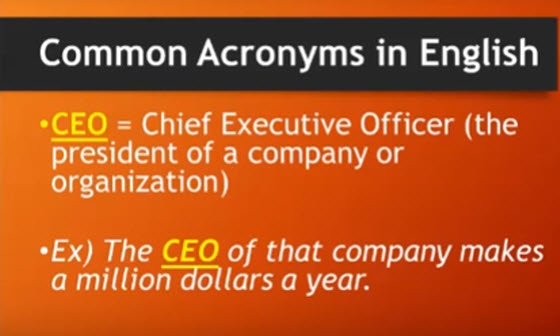 Business English Abbreviation：CEO