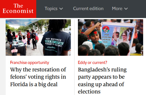 英語商業雜誌：The Economist